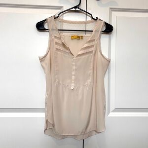 Elegant Princess Vera Wang Cream Sheer Sleeveless Top